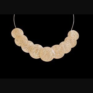 Erica Lyons Gold Tone Layered Coin 22" Long Statement Necklace